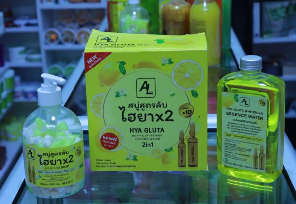 AL HYA SECRET SOAPX2 AL GLUTA SOAP&WHITENING ESSENCE WATER 2IN1