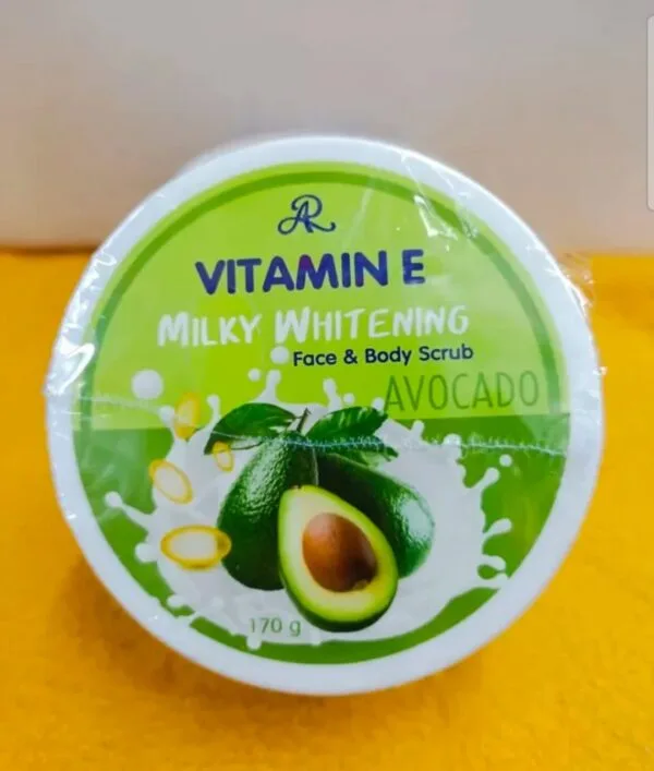 Vitamin E milky whitening face and body scrub